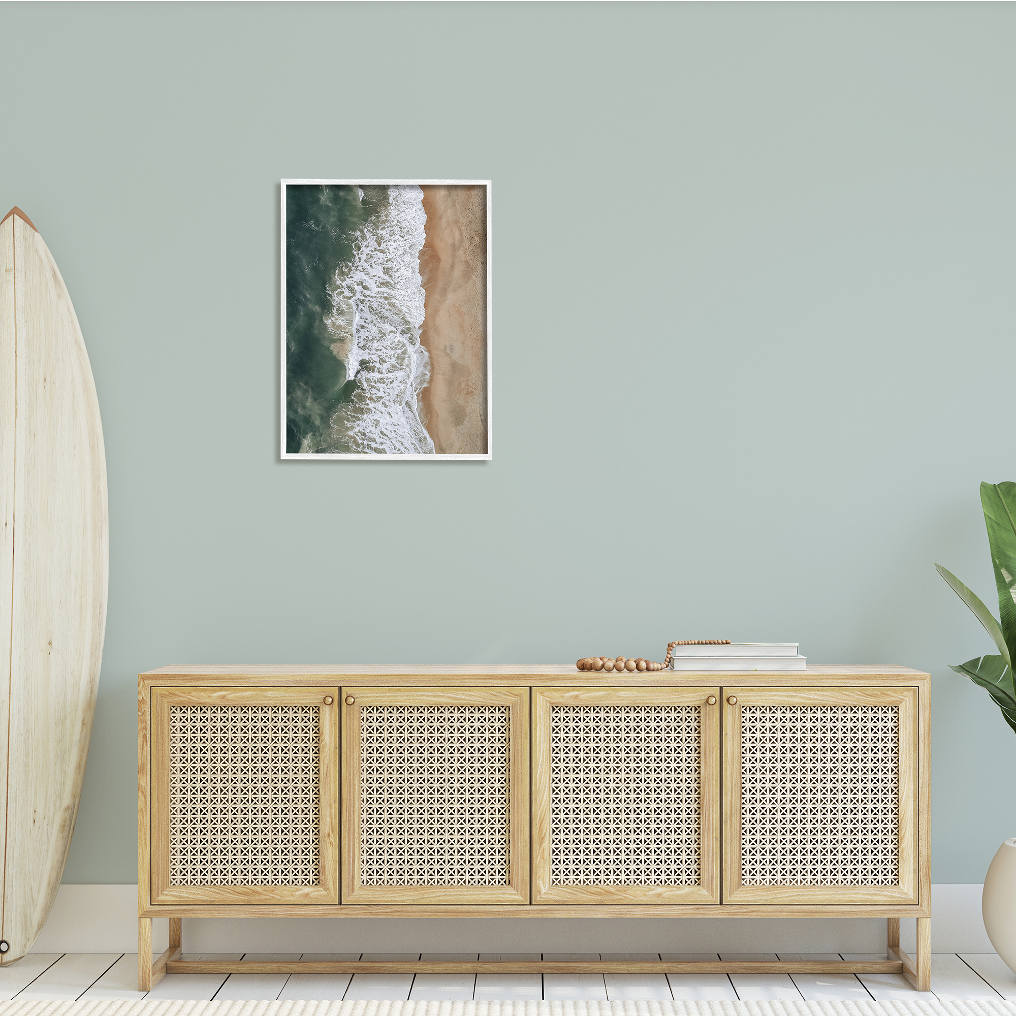 Stupell Indtries Warm Tropical Beach Tide Summer Shore Aerial Photography,24 x 30,Design by Birch&Ink
