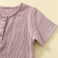 thumbnail image 5 of Hinvhai Boys Cotton Shirt Toddler Boys Pocket Button Short Sleeve T Shirt Tees Tops Purple 90, 5 of 7