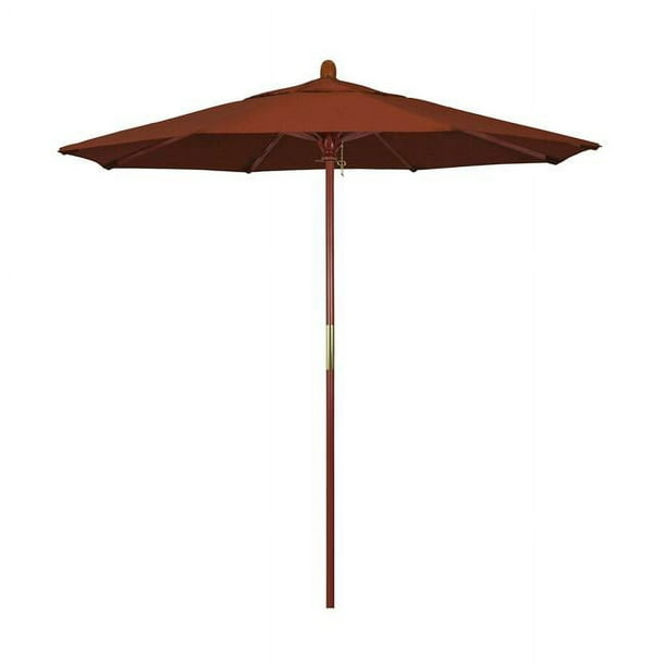 California Umbrella MARE758-F69 7,5 Pi. Marché du Bois Poulie Parapluie Ouverte Marenti Bois-Oléfine-Terre Cuite