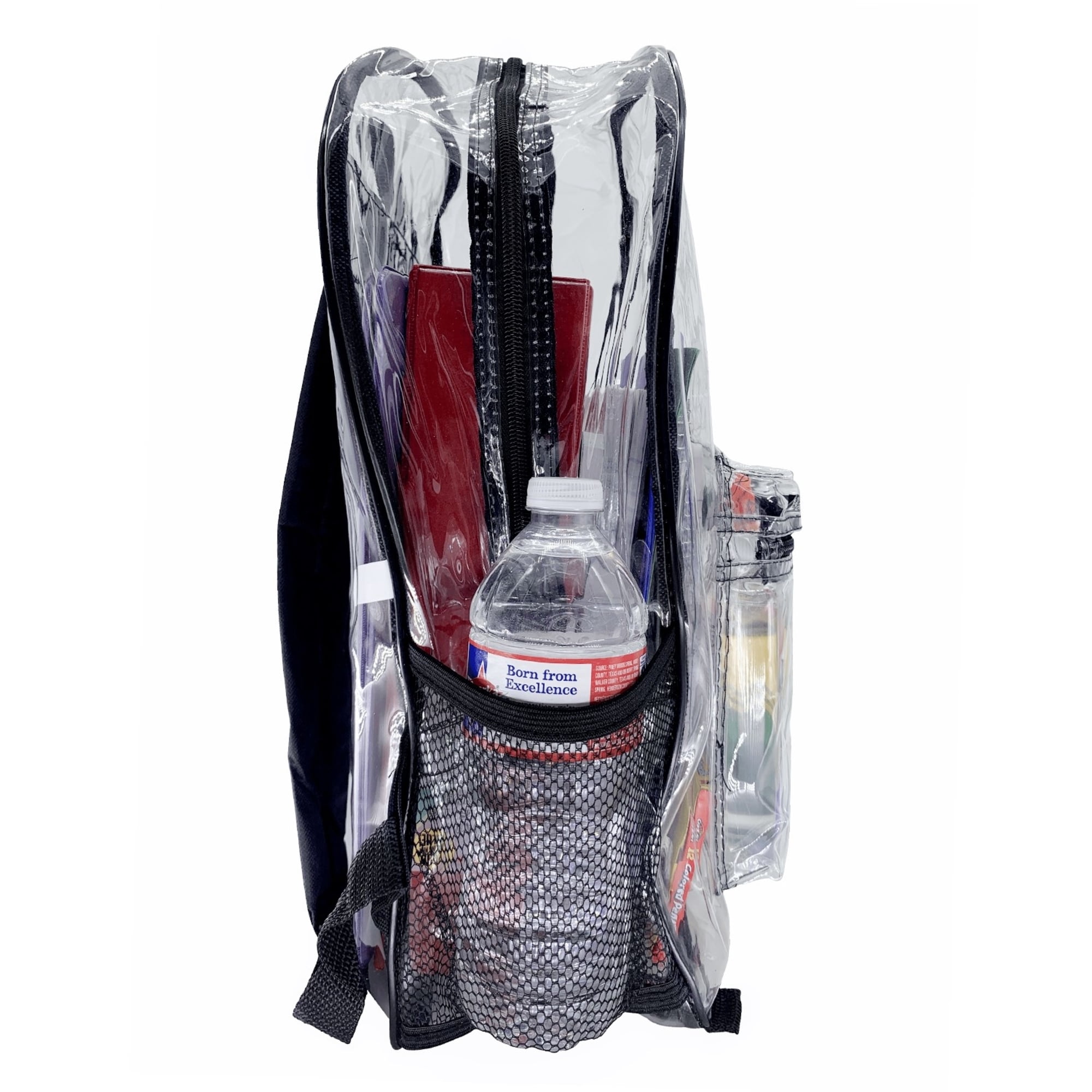 Clear Backpack, 6 Black, with Pencil Pouch