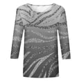 thumbnail image 4 of WEAIXIMIUNG T-Shirt Décontracté pour Femmes, Col Rond, Manches Trois-Quarts, Motif Dégradé, Printemps et Été, 4 of 4