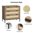 thumbnail image 4 of Eumyviv Mid-Century 3-Drawer Dresser, Rustic Wood Chest for Bedroom Living Room, Oak, 4 of 8