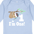 thumbnail image 4 of Inktastic First Birthday Sloth 1 Year Old Boys or Girls Long Sleeve Baby Bodysuit, 4 of 5