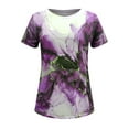 thumbnail image 4 of Dyegold Vintage Tees For Women Floral Print Short Sleeve Crewneck Tops Shirts Plus Size Retro Graphic Tshirts Casual Blouse, 4 of 4