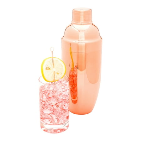 Copper Bar Accessories Cobbler Shaker, Cocktail Shaker, Bar Shaker - Copper Plated - Stainless Steel - Commercial Grade - Heavyweight - 1ct Box ()