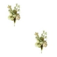 thumbnail image 4 of Flores artificiales Rosas falsas Matsuzay Ramos de novia Arreglos de mano Blanco verde 2piezas, 4 of 6