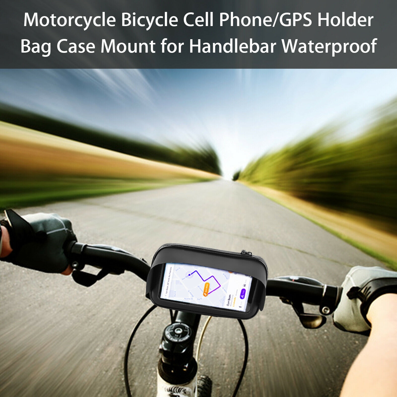 Details about   Waterproof Motorcycle Bicycle Cell Phone/GPS Holder Case Bag Mount M L Size