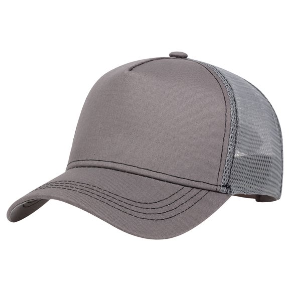 FUZHIQ Trucker Hat Mesh Back Cap, Solid Color Lightweight Wavy Stitch Brim Adjustable Baseball Cap, Breathable Summer Outdoor Cap