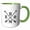 Green/White, variant on 3drose, Image of Arrow with Text of H,o,m,e, 11oz Two-tone Green Mug