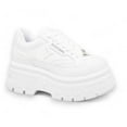 thumbnail image 3 of Windsor Smith Womens White Chunky Leather Platform Trainers Sneakers - Swerve, 3 of 9