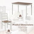 thumbnail image 3 of Costway 5-Piece Dining Set Solid Wood Kitchen Furniture with Rectangular Table & 4 Chairs, 3 of 10