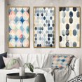 thumbnail image 1 of Designart "Circular Retro Watercolor Indigo Secrets V" Modern Geometric Framed Wall Art Set Of 3 - Blue Abstract Frame Canvas Set For Living Room Decor, 1 of 6