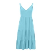 Kiplyki New Arrivals Women's 2024 Summer Dresses Waist Pocket Camis Sleeveless V-Neck Dress