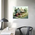 thumbnail image 4 of ONETECH  Farmhouse Rustic Painting,  Canvas Wall Art, Old Barn Poster, Red Tractor Picture, Vintage Landscape Print for Living Room, Bedroom, Bathroom, Dining Room  20x16in, 4 of 6