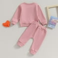 thumbnail image 6 of sususu Baby Girl Long Sleeve Pullover Sweatshirt and Pants Winter Clothes Set for Toddler Girls Cozy Two Piece Outfit ,Pink,12-18 Months, 6 of 7
