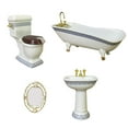 thumbnail image 1 of Artículos de Cerámica En Miniatura Yotijar Modelo 1:12 Bañera Inodoro Lavabo Espejo 4PCS, 1 of 6