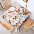 thumbnail image 2 of Pink Chicken Floral Pattern Square Tablecloth,Waterproof Square Table Cover,Wipeable Spillproof Washable Table Cover for Home Kitchen Party Decor 52"x52"(132x132cm), 2 of 6