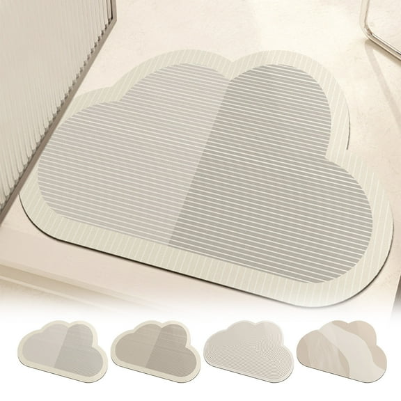 sruoe Bath Mat Rugs, Bath Mats for Bathroom Floor, Extra Absorbent Quick Dry Bathroom Mats, Washable Bath Rugs and Mats, Bath Carpet for Shower, Rubber, Gray