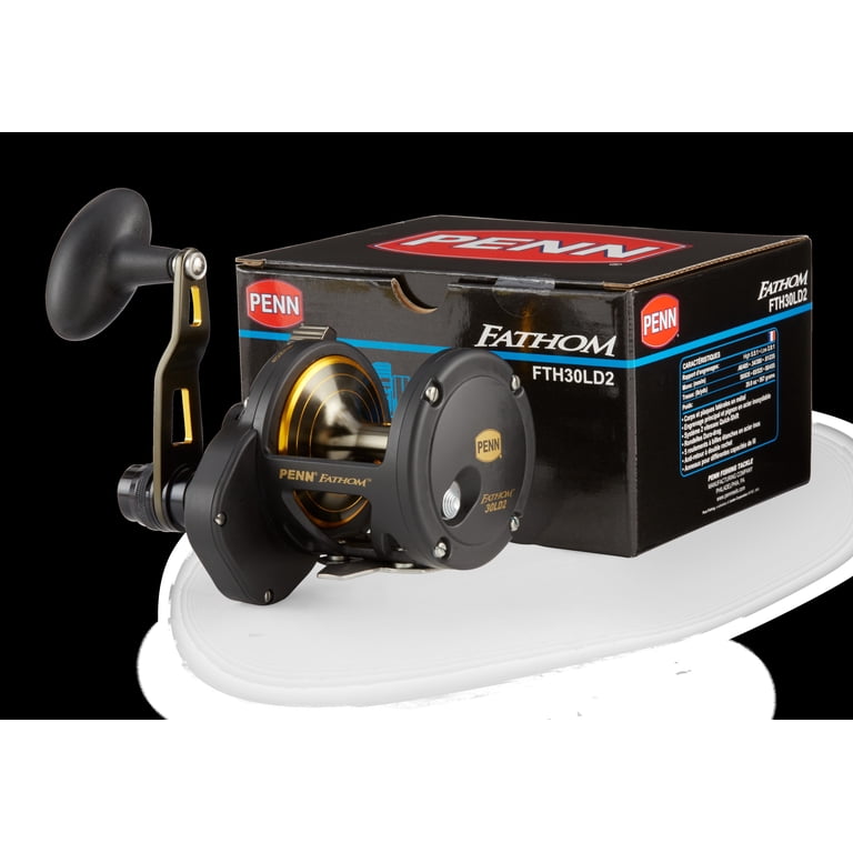 PENN Fathom 2-Speed Lever Drag Reel, Size 30, Durable Metal Frame