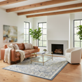 thumbnail image 4 of Oriental Weavers Cavett Navy/ Gold Area Rugs, 5'3" x 7'6", Stain Resistant, Family and Pet Friendly, 4 of 6
