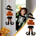 thumbnail image 1 of Fiudx Letrero de Puerta de Bruja Fantasma, Colgante Único de Halloween, Decoración de Esqueleto de Calabaza Espeluznante, Material de Madera de Colores Brillantes, Fácil de Colgar, Decoración para Fi, 1 of 6