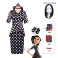 thumbnail image 2 of Disfraz de Coraline Mother para mujer, peluca, vestido de lunares, botones secretos, ojos, fiesta de Halloween, juego de rol aterrador, películas de terror, 2 of 5