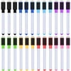 24 Pieces Magnetic Dry Erase Markers Whiteboard Erase Marker with Erasers Cap for School and Office, 8 Assorted colors (Mix Color with White Cap)