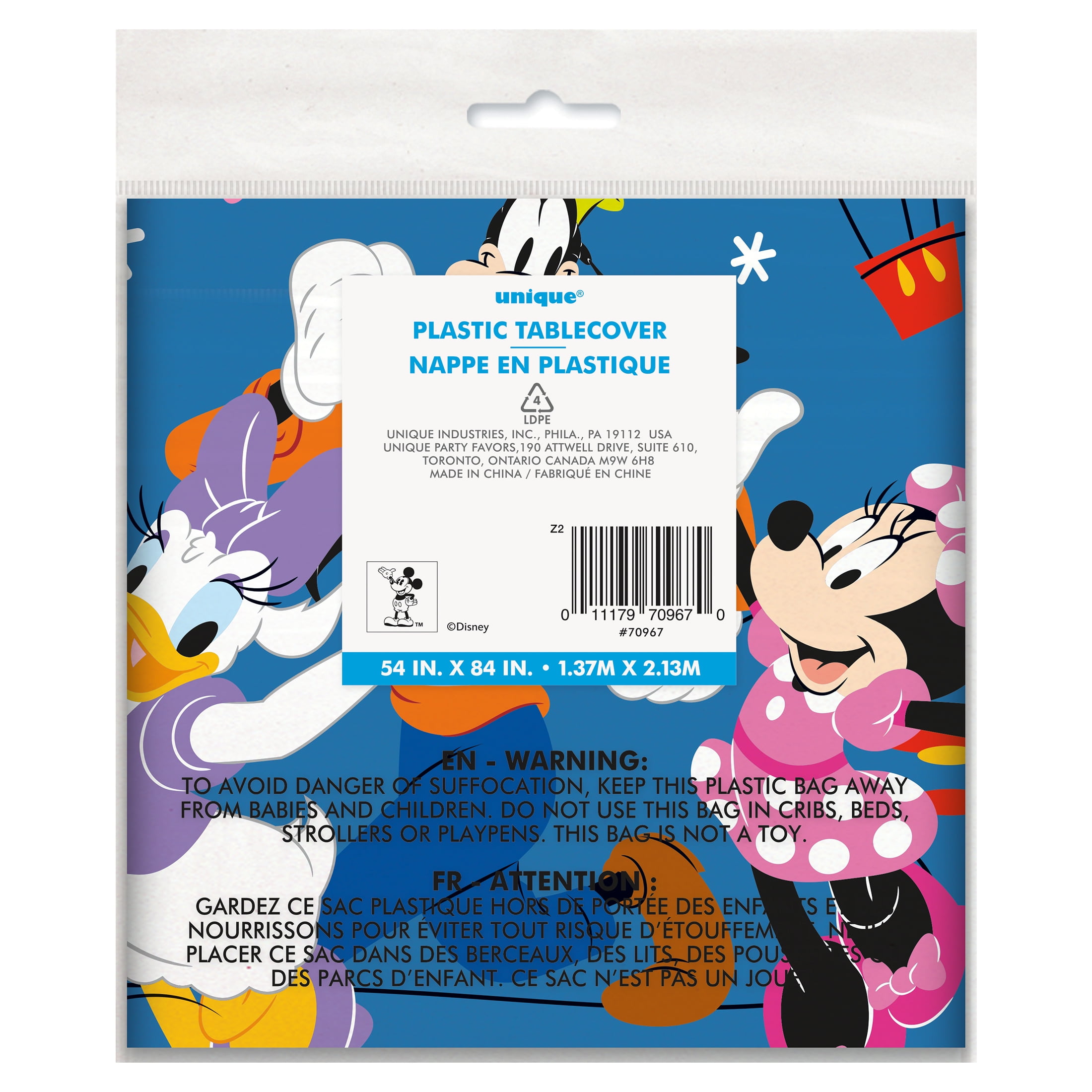 1 ct. Mickey & Friends Tablecover 54" x 84"