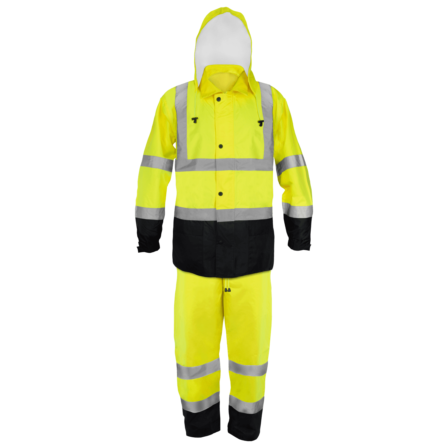 Ironwear 9510 HiVisibility 2 Pieces Rain Jacket and Pants with Black