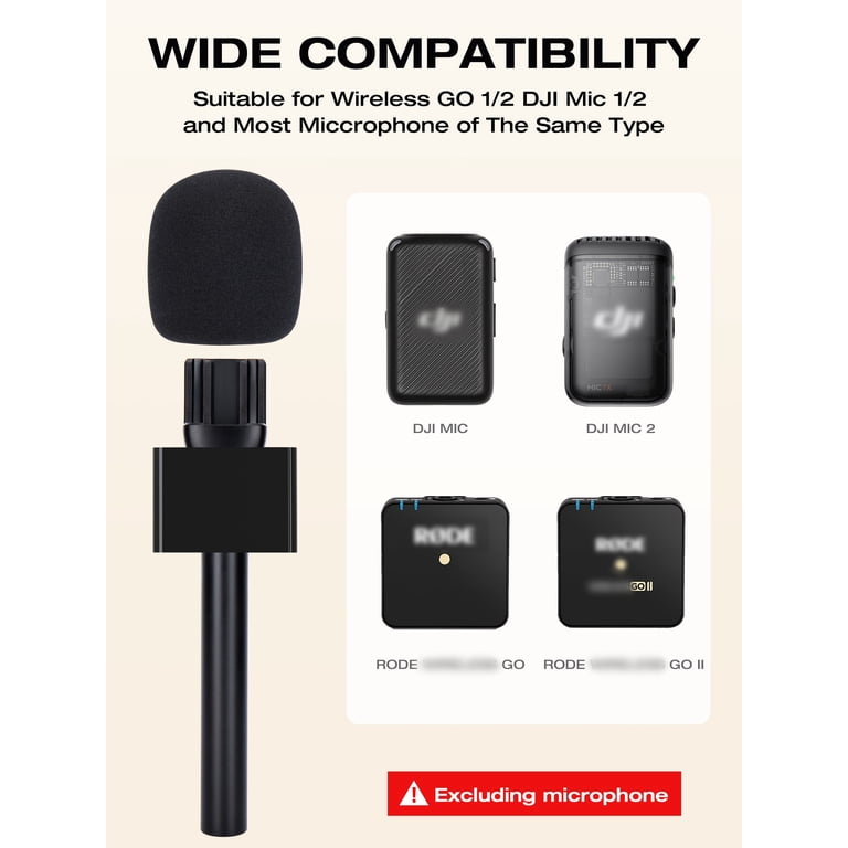 SUNMON Mic Handle for Rode GO I/II/Pro DJI Mic 1/2,Rode Interview