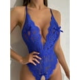 thumbnail image 4 of Sujetador abierto de una pieza para Mujer, lencería azul sin entrepierna para sexo, ropa interior transparente de encaje, body, conjunto de ropa interior erótica, lencería Sexi, 4 of 5