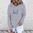 thumbnail image 2 of Sudadera para mujer Sudaderas con cuello redondo Moda Casual Impreso Blusa de manga larga Bolsillo Pullover Tops Sudaderas con capucha Odeerbi ODB-5, 2 of 8