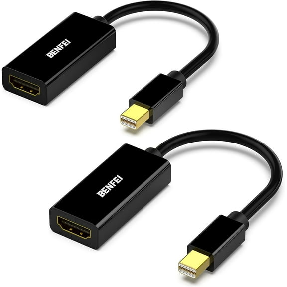 BENFEI DisplayPort to HDMI Adapter 2 Pack, Mini DP(Thunderbolt) to HDMI Converter Gold-Plated Cord