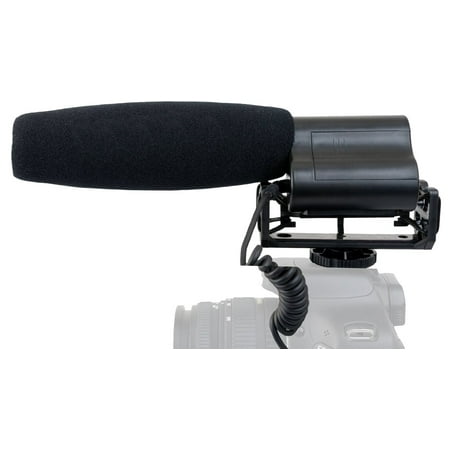 Shotgun Microphone (Stereo) With Windscreen & Dead Cat Muff For Panasonic Lumix (Best Accessories For Gh5)