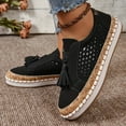 thumbnail image 4 of Mepaouo Women's Slip on Tassel Loafers Comfortable Low Top Casual Dress Shoes Cutout Walking Oxfords, 4 of 7