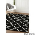 thumbnail image 3 of super area rugs, cozy plush gray & white trellis shag rug, 5' x 7' 2", 3 of 5
