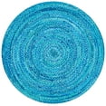 thumbnail image 2 of SAFAVIEH Braided Calvin Transitional Cotton Reversible Area Rug, Turquoise, 5' x 5' Round, 2 of 11