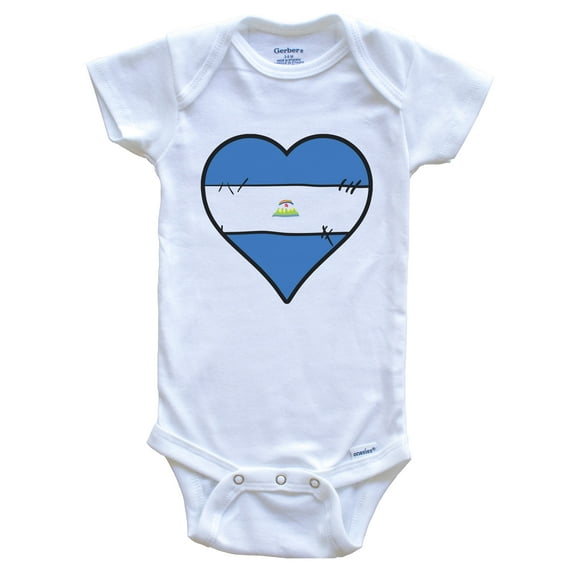 Nicaragua Heart Nicaraguan Flag Baby Bodysuit