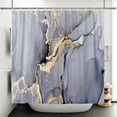 thumbnail image 3 of Abstract Marble Shower Curtain Gold & Purple Marble Texture Luxurious and Durable Polyester Waterproof and Easy to Clean Perfect for a Modern Bathroom Makeover Includes Hooks (72"x72), 3 of 6