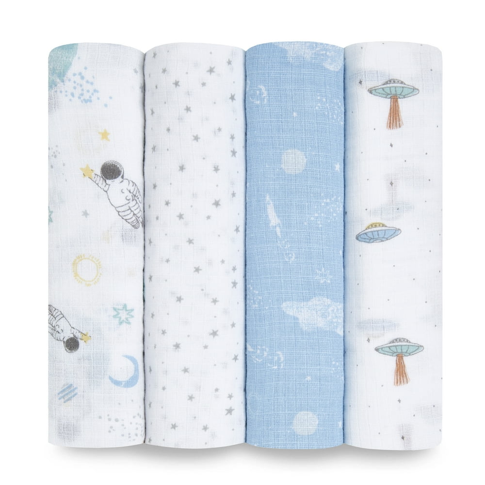aden + anais essentials, swaddles, space explorers 4pack