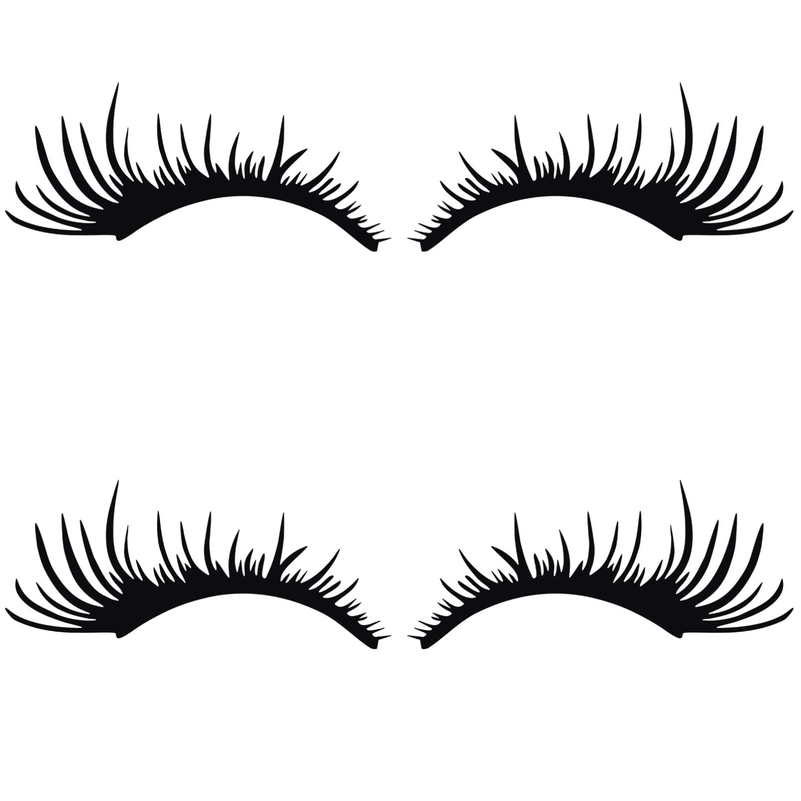 2 Pairs Car Headlight Eyelashes Stickers Fashion Fake Eyelash Stickers