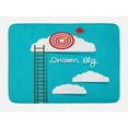 thumbnail image 1 of Inspirational Bath Mat, Dream Big Phrase with Dart Board Fluffy Clouds Staircase Optimistic Attitude, Non-Slip Plush Mat Bathroom Kitchen Laundry Room Decor, 29.5 X 17.5 Inches, Multicolor, Ambesonne, 1 of 2