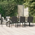 thumbnail image 1 of vidaXL 9 Piece Garden Dining Set with Cushions Black Poly Rattan, 1 of 5