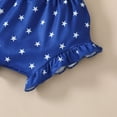 thumbnail image 3 of Quealent 4th of July Baby Clothes Independence Day Baby Girl Outfits Romper T Shirt Shorts Blue,6-12 Months, 3 of 5