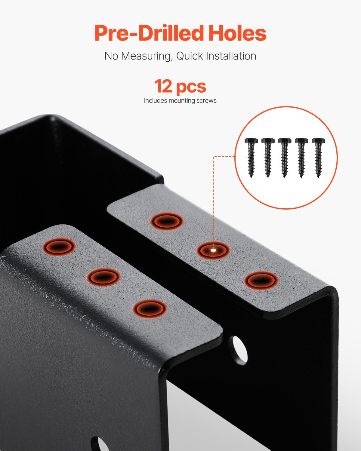 VEVOR Concealed Joist Hanger, 2x4 Inch Outdoor Concealed-Flange Joist Bracket with Screws, Steel Light Joist Hangers for 1.93 x 3.62 Inch / 49 x 92 mm Beam, Swing, Fence, Wooden Slides, 12 Pcs