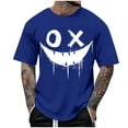 thumbnail image 3 of Momasggi Graphic Tees for Men Big and Tall Short Sleeve Shirts Oversized Summer Crew Neck T-Shirts Loose Casual Going Out Tops Blue 3XL, 3 of 5