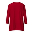 thumbnail image 6 of Bovxnpu 3/4 Length Sleeve Womens Tops, Cotton Casual Tunic Tops for Women Loose Dressy, Women's Fashion Printed T-shirt 3/4 Sleeves Blouse Round Neck Casual L, 6 of 6