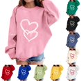 thumbnail image 7 of AUDeals Girls Cotton Love Heart Sweatshirt - Round Neck Long Sleeve Loose Fit Pullover Top for Kids Spring Fall Casual Wear, 7 of 7