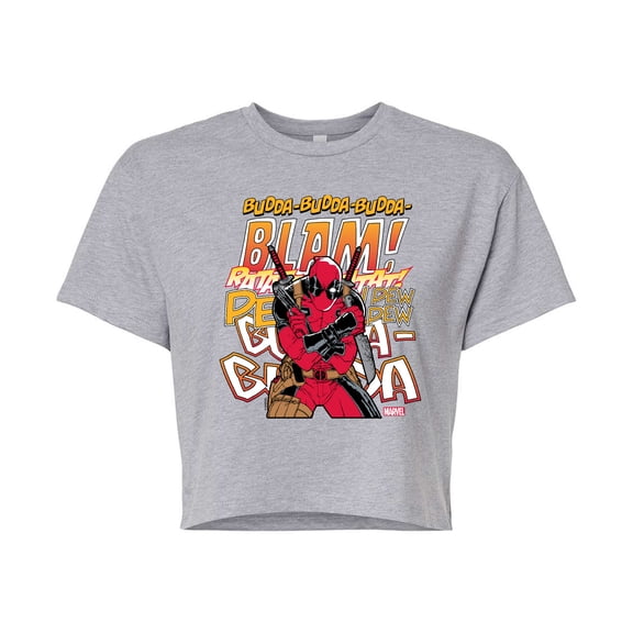 Marvel Deadpool - Blam - Juniors Cropped Graphic T-Shirt