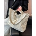 thumbnail image 4 of Kukuzhu Puffer Tote Bag Women Quilted Shoulder Crossbody Handbag Lattice Nylon Padded Hobo Cotton Puffy Purse Casual Satchel, 4 of 7
